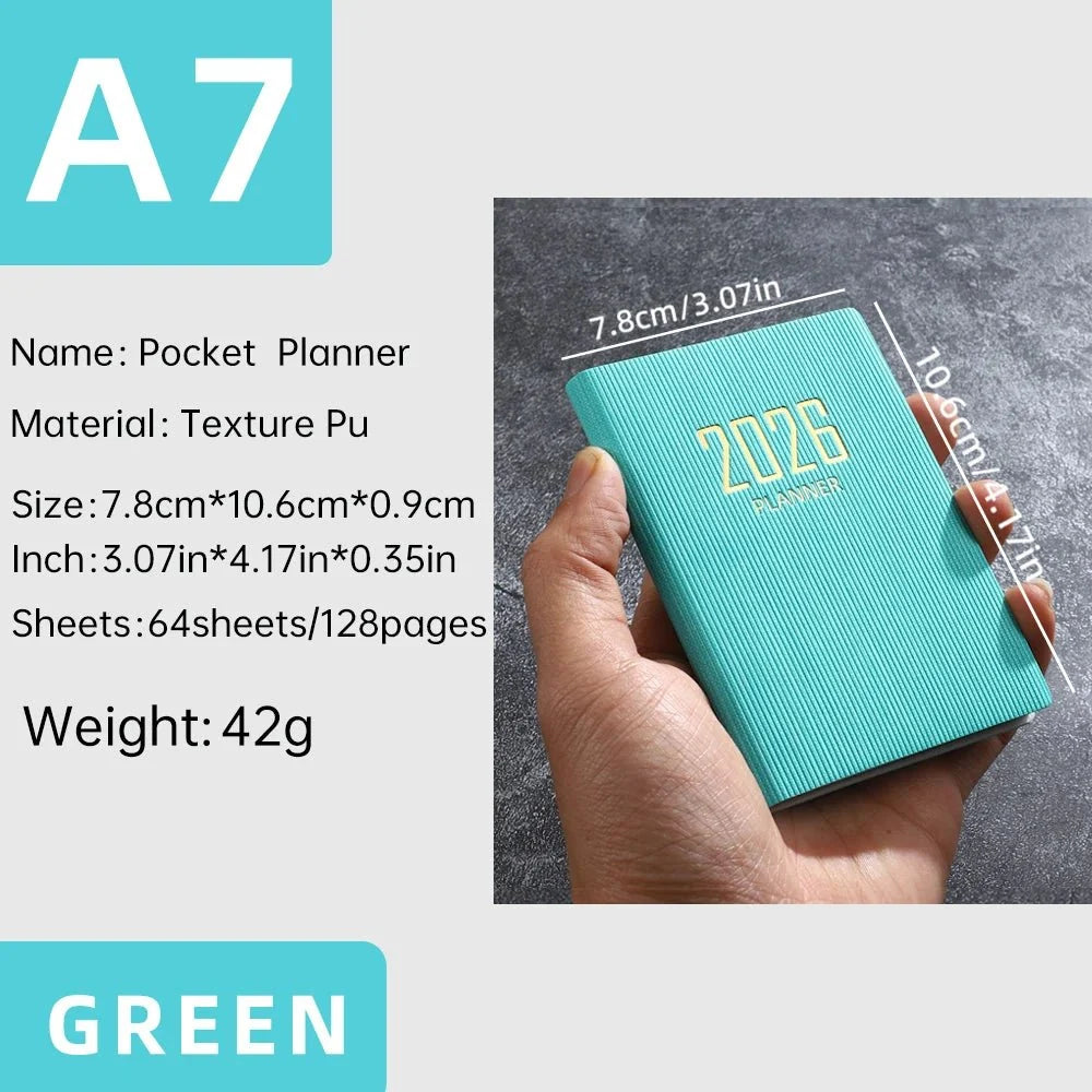 A7 2026 Mini English Weekly Planner