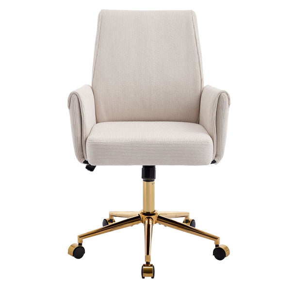 Ergonomic Mid-Back Office Chair with Gold Base