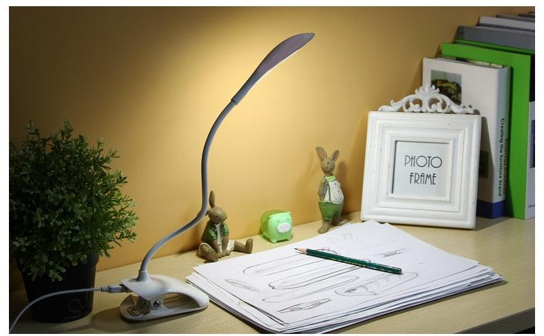 USB LED Clip-On Desk Lamp with Touch Control