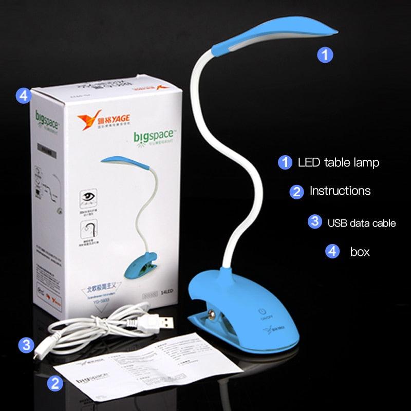 USB LED Clip-On Desk Lamp with Touch Control