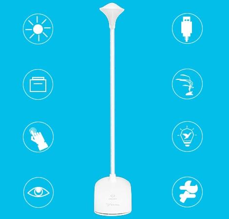 USB LED Clip-On Desk Lamp with Touch Control