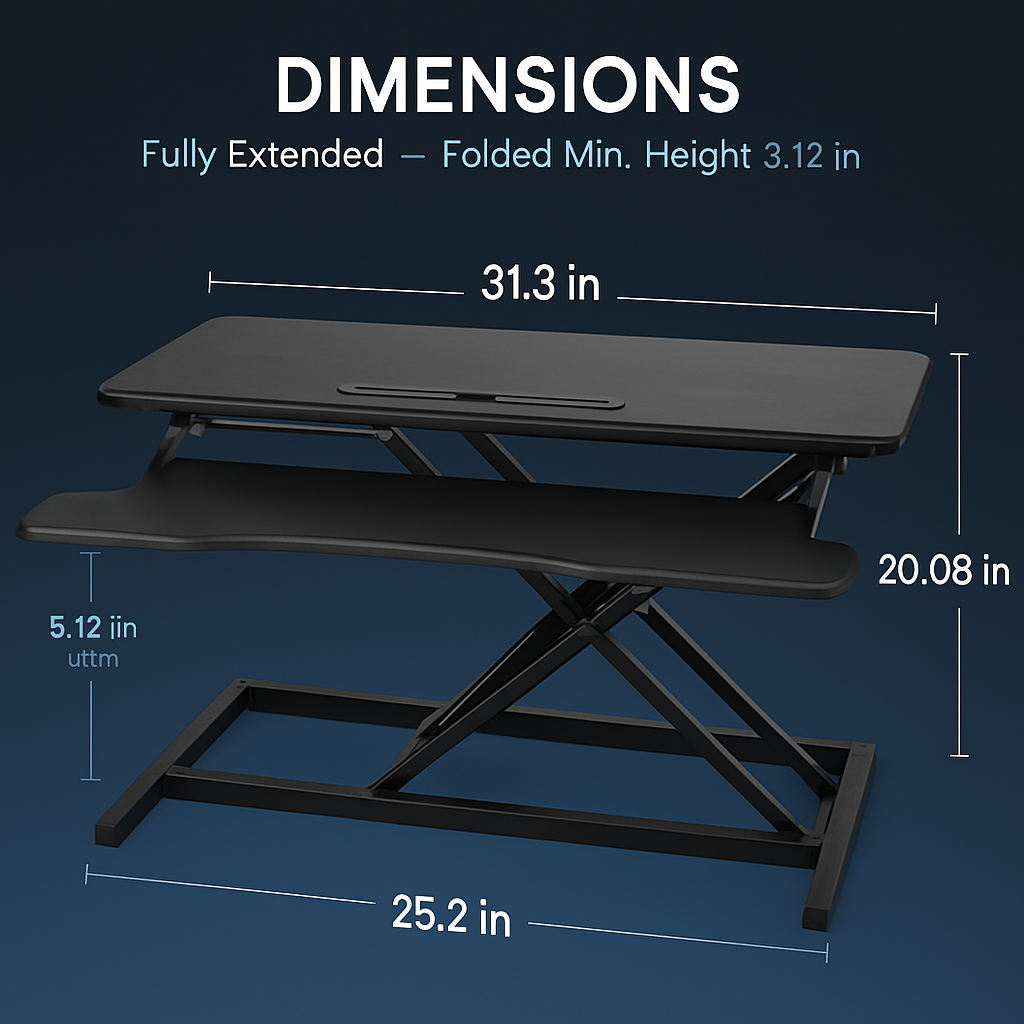 Adjustable Standing Desk Converter for Dual Monitors