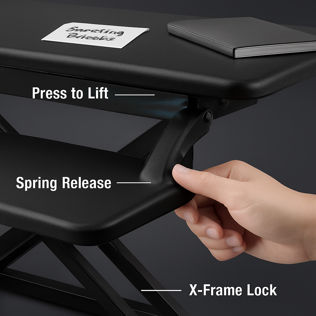 Adjustable Standing Desk Converter for Dual Monitors