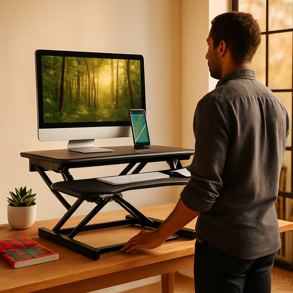 Adjustable Standing Desk Converter for Dual Monitors