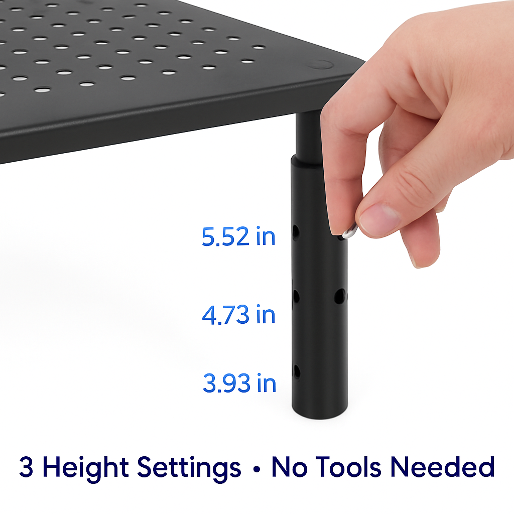 3-Height Adjustable Monitor Stand Riser
