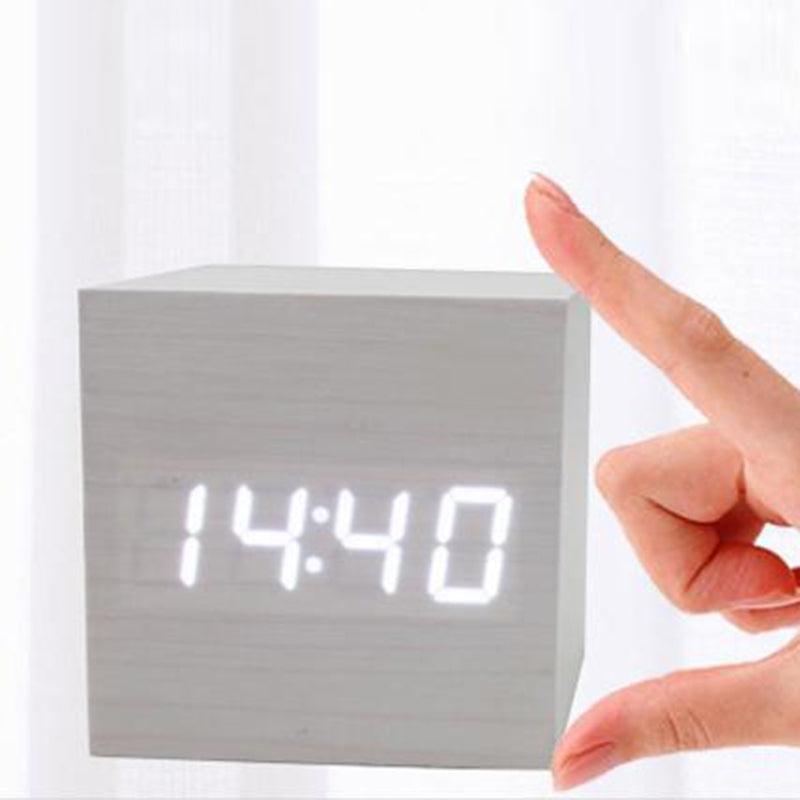 Wooden LED Digital Alarm Clock with Temperature