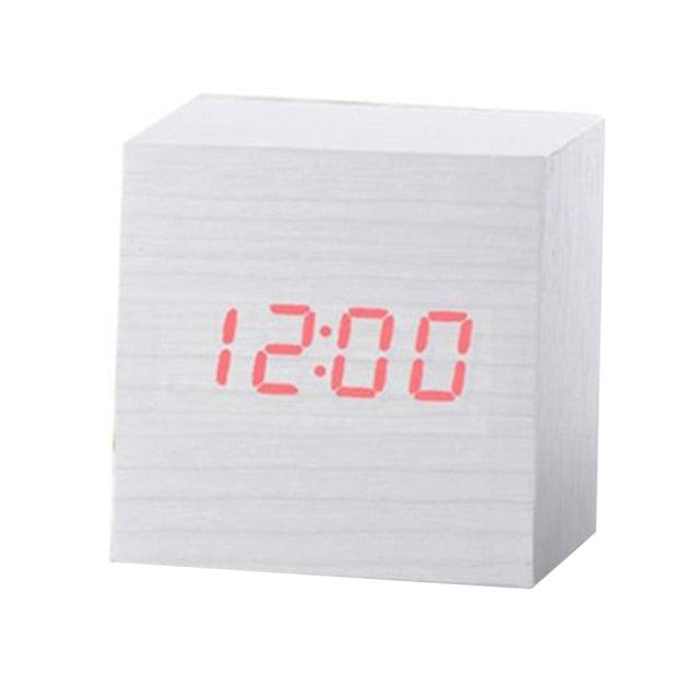 Wooden LED Digital Alarm Clock with Temperature