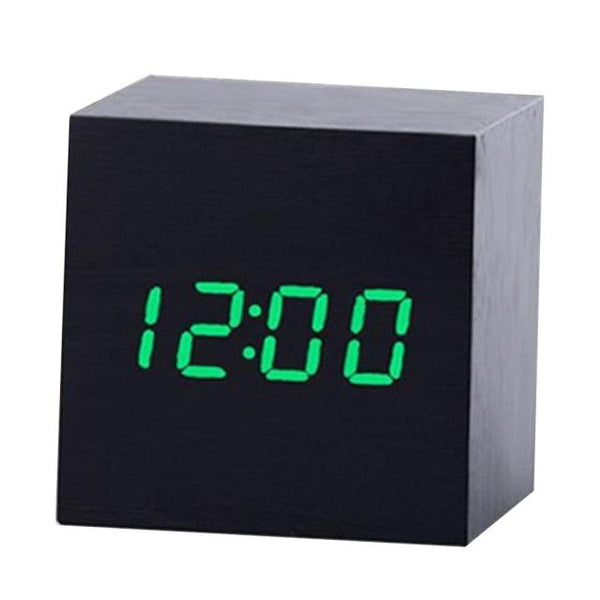 Wooden LED Digital Alarm Clock with Temperature