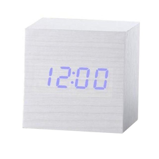 Wooden LED Digital Alarm Clock with Temperature