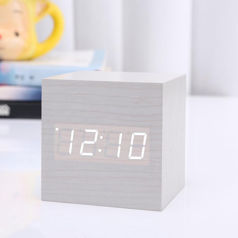 Wooden LED Digital Alarm Clock with Temperature
